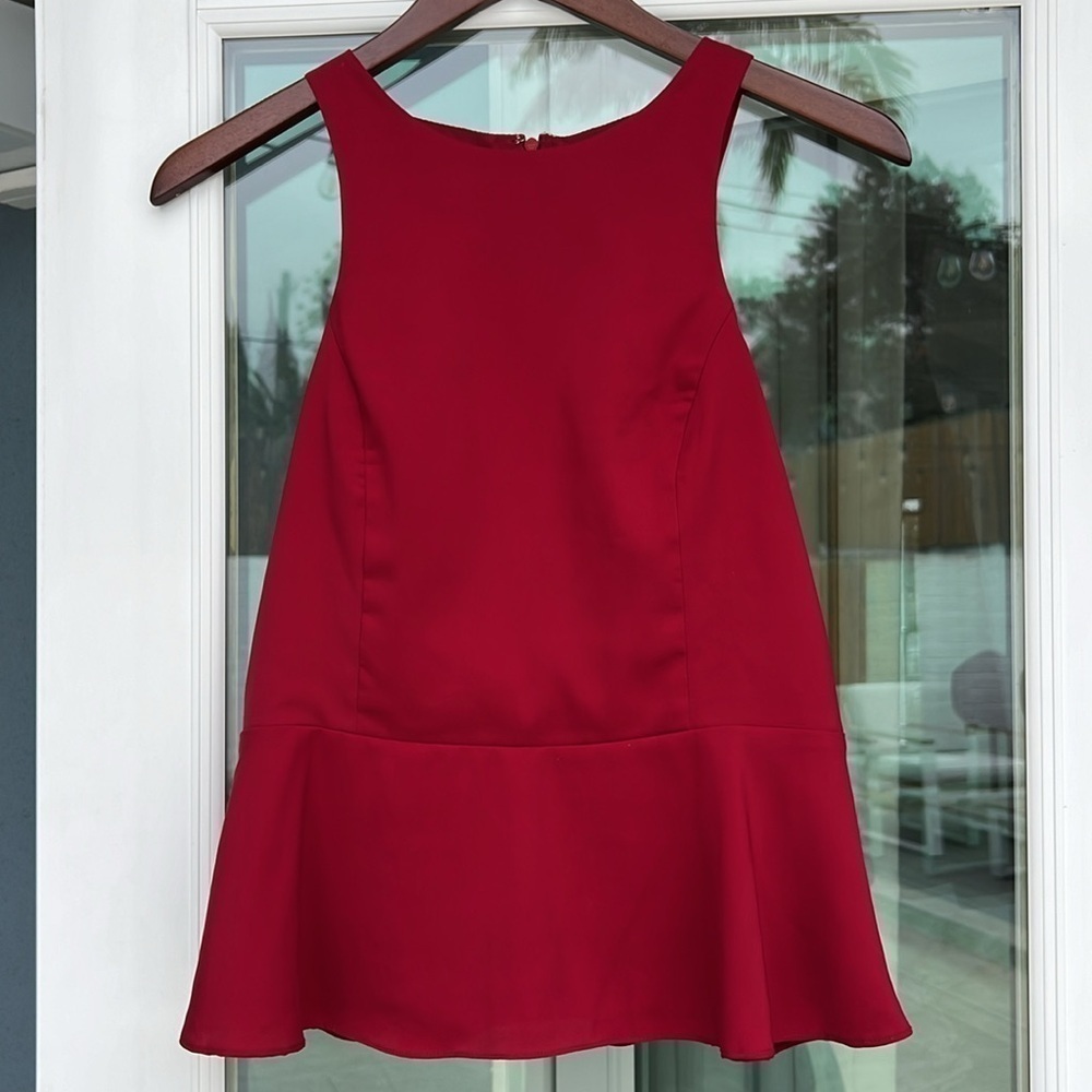 Express sleeveless red peplum business work top women's size small​​​​​​​​​​​​​​